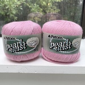 LOT of 2 Balls Paton's Pearl Twist Crochet Thread Yarn 50 gram each Pink #6118